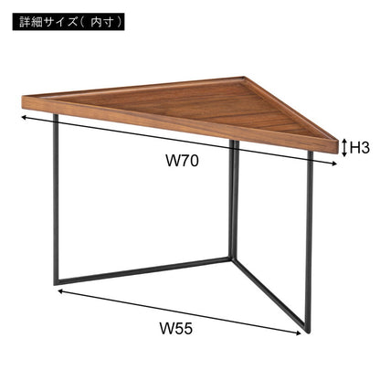 サイドテーブル ナイトテーブル ミニテーブル ソファーテーブル 高さ40cm 横幅50cm 奥行50cm 50×50 小さい 小さめ おしゃれ 木 木製 天然木 軽い 軽量 省スペース 安い 三角形(代引不可)