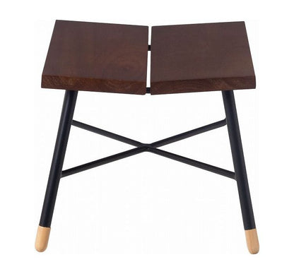 スツール ウッドスツール 椅子 チェア いす 木製 天然木 ミンディ スチール 脚キャップ モダン ブラウン 花台 ディスプレイ 玄関 リビング 腰掛け シンプル おしゃれ(代引不可)