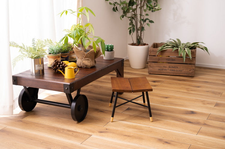 スツール ウッドスツール 椅子 チェア いす 木製 天然木 ミンディ スチール 脚キャップ モダン ブラウン 花台 ディスプレイ 玄関 リビング 腰掛け シンプル おしゃれ(代引不可)