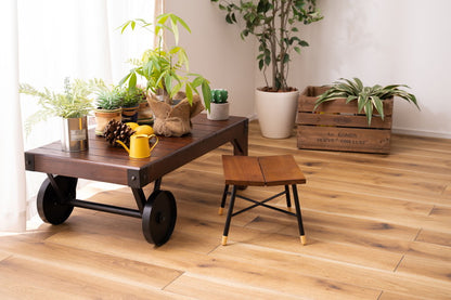 スツール ウッドスツール 椅子 チェア いす 木製 天然木 ミンディ スチール 脚キャップ モダン ブラウン 花台 ディスプレイ 玄関 リビング 腰掛け シンプル おしゃれ(代引不可)