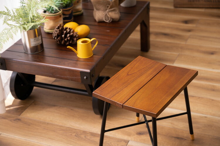 スツール ウッドスツール 椅子 チェア いす 木製 天然木 ミンディ スチール 脚キャップ モダン ブラウン 花台 ディスプレイ 玄関 リビング 腰掛け シンプル おしゃれ(代引不可)