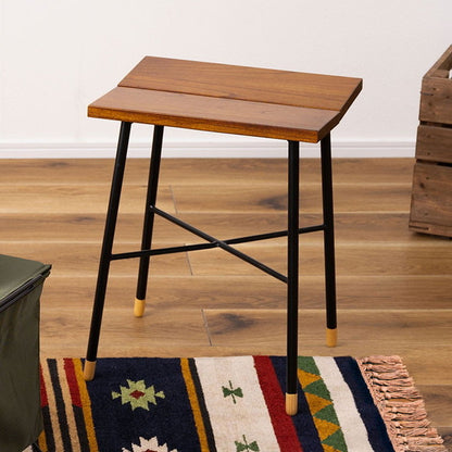 スツール ウッドスツール 椅子 チェア いす 木製 天然木 ミンディ スチール 脚キャップ モダン ブラウン 花台 ディスプレイ 玄関 リビング 腰掛け シンプル おしゃれ(代引不可)