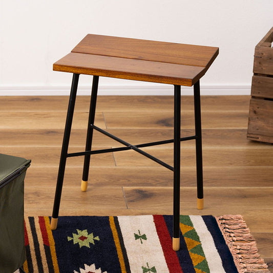 スツール ウッドスツール 椅子 チェア いす 木製 天然木 ミンディ スチール 脚キャップ モダン ブラウン 花台 ディスプレイ 玄関 リビング 腰掛け シンプル おしゃれ(代引不可)