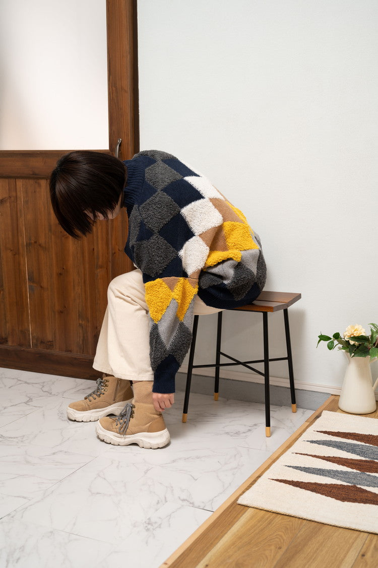 スツール ウッドスツール 椅子 チェア いす 木製 天然木 ミンディ スチール 脚キャップ モダン ブラウン 花台 ディスプレイ 玄関 リビング 腰掛け シンプル おしゃれ(代引不可)