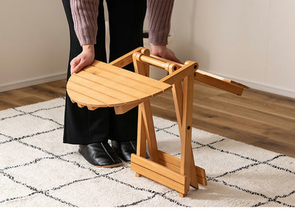 フォールディングテーブル 直径45cm テーブル 折り畳み 折りたたみ 簡易テーブル スリム 収納 アウトドア お洒落 ナチュラル ホワイト 持ち運び Sサイズ サイドテーブル ベッドサイド(代引不可)