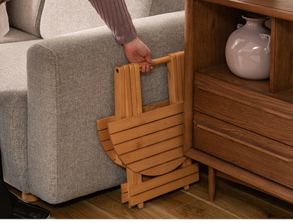 フォールディングテーブル 直径45cm テーブル 折り畳み 折りたたみ 簡易テーブル スリム 収納 アウトドア お洒落 ナチュラル ホワイト 持ち運び Sサイズ サイドテーブル ベッドサイド(代引不可)