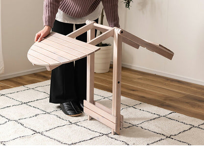 フォールディングテーブル 直径60cm テーブル 折り畳み 折りたたみ 簡易テーブル スリム 収納 アウトドア お洒落 ナチュラル ホワイト 持ち運び Lサイズ サイドテーブル ベッドサイド(代引不可)