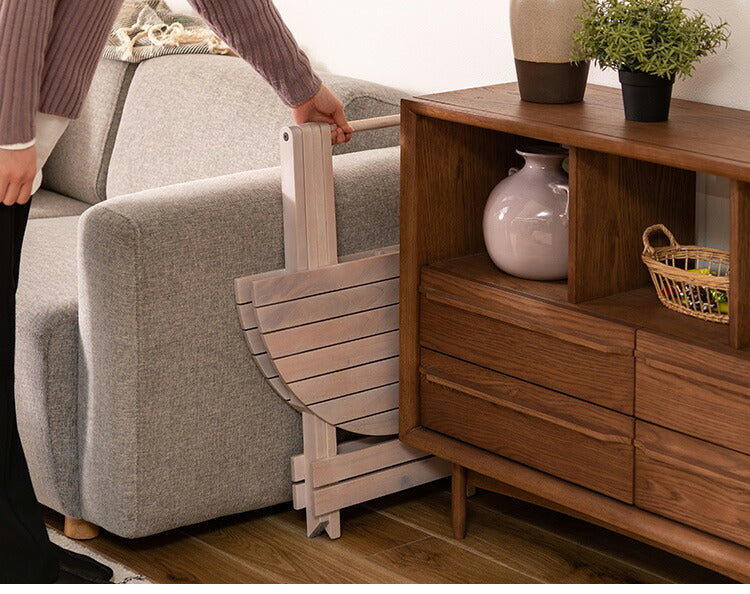 フォールディングテーブル 直径60cm テーブル 折り畳み 折りたたみ 簡易テーブル スリム 収納 アウトドア お洒落 ナチュラル ホワイト 持ち運び Lサイズ サイドテーブル ベッドサイド(代引不可)