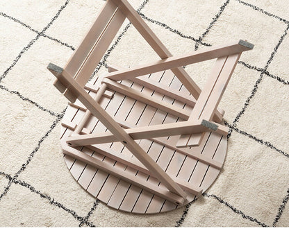 フォールディングテーブル 直径60cm テーブル 折り畳み 折りたたみ 簡易テーブル スリム 収納 アウトドア お洒落 ナチュラル ホワイト 持ち運び Lサイズ サイドテーブル ベッドサイド(代引不可)