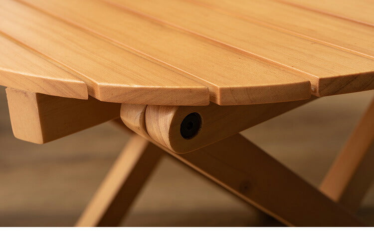 フォールディングテーブル 直径60cm テーブル 折り畳み 折りたたみ 簡易テーブル スリム 収納 アウトドア お洒落 ナチュラル ホワイト 持ち運び Lサイズ サイドテーブル ベッドサイド(代引不可)