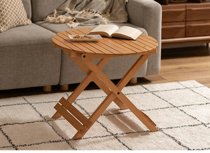 フォールディングテーブル 直径60cm テーブル 折り畳み 折りたたみ 簡易テーブル スリム 収納 アウトドア お洒落 ナチュラル ホワイト 持ち運び Lサイズ サイドテーブル ベッドサイド(代引不可)