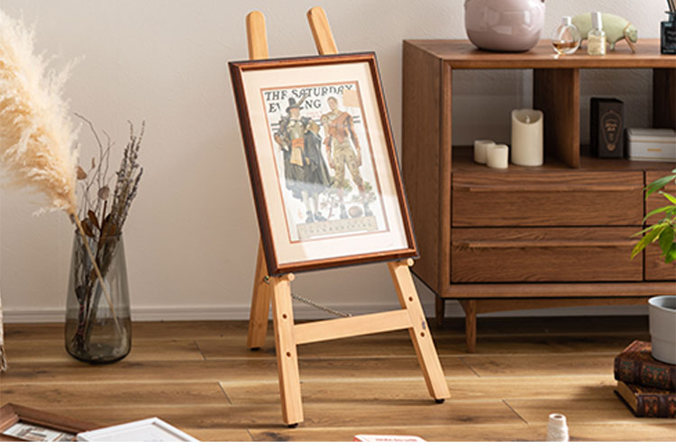 イーゼル スタンド 木製 絵画 パネルスタンド 看板 デッサン メニューボード 天然木 ブラック ナチュラル ホワイト(代引不可)