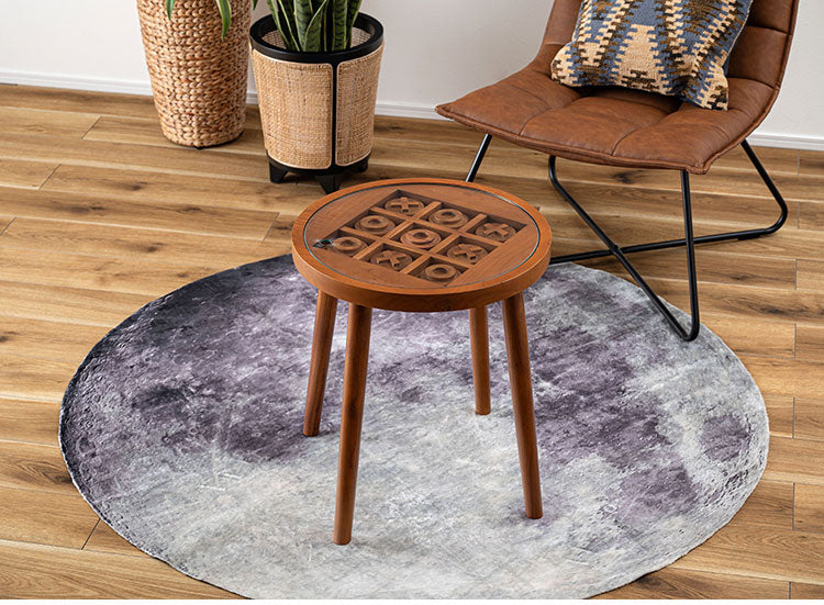 ボードゲームテーブル GT-780 東谷 サイドテーブル 丸 ラウンド 丸型 木製 高さ50cm 円形 ソファ ベッド横 ガラス リビング 天然木 ナチュラル ナイトテーブル 遊べる ゲーム 三目並べ(代引不可)