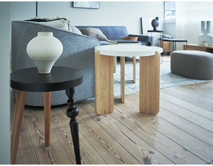 ラウンドサイドテーブル GT-786 東谷 サイドテーブル 丸 ラウンド 丸型 木製 高さ50cm 円形 ソファ ベッド横 リビング 天然木 ナチュラル ナイトテーブル 個性的 軽量 軽い モダン ブラック(代引不可)