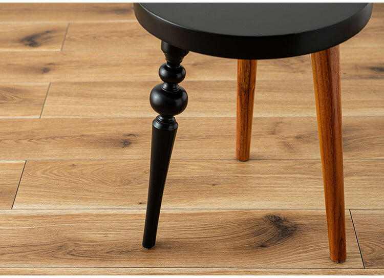 ラウンドサイドテーブル GT-786 東谷 サイドテーブル 丸 ラウンド 丸型 木製 高さ50cm 円形 ソファ ベッド横 リビング 天然木 ナチュラル ナイトテーブル 個性的 軽量 軽い モダン ブラック(代引不可)