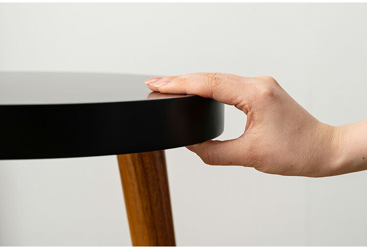 ラウンドサイドテーブル GT-786 東谷 サイドテーブル 丸 ラウンド 丸型 木製 高さ50cm 円形 ソファ ベッド横 リビング 天然木 ナチュラル ナイトテーブル 個性的 軽量 軽い モダン ブラック(代引不可)