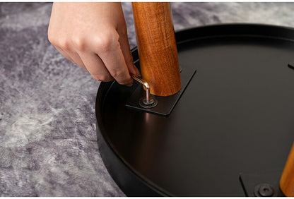 ラウンドサイドテーブル GT-786 東谷 サイドテーブル 丸 ラウンド 丸型 木製 高さ50cm 円形 ソファ ベッド横 リビング 天然木 ナチュラル ナイトテーブル 個性的 軽量 軽い モダン ブラック(代引不可)