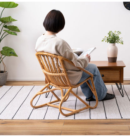 ラタンチェア チェア チェアー ラタン 籐 椅子 イス パーソナルチェア アジアン かわいい おしゃれ 背もたれ アームレスト インテリア 北欧 新生活 リビング コンパクト 省スペース(代引不可)