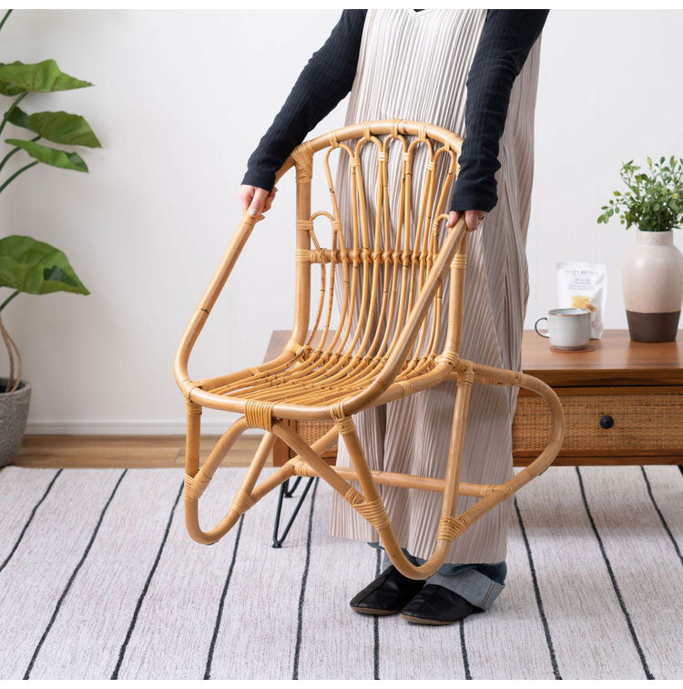 ラタンチェア チェア チェアー ラタン 籐 椅子 イス パーソナルチェア アジアン かわいい おしゃれ 背もたれ アームレスト インテリア 北欧 新生活 リビング コンパクト 省スペース(代引不可)