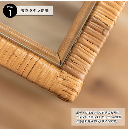 ガラスシェルフW GUY-2 東谷 シェルフ ガラス ガラスシェルフ ラタン 籐 クリア 収納 収納棚 ラック オープンラック 3段 三段 見せる収納 シンプル 北欧 ナチュラル ナイトテーブル 強化ガラス(代引不可)