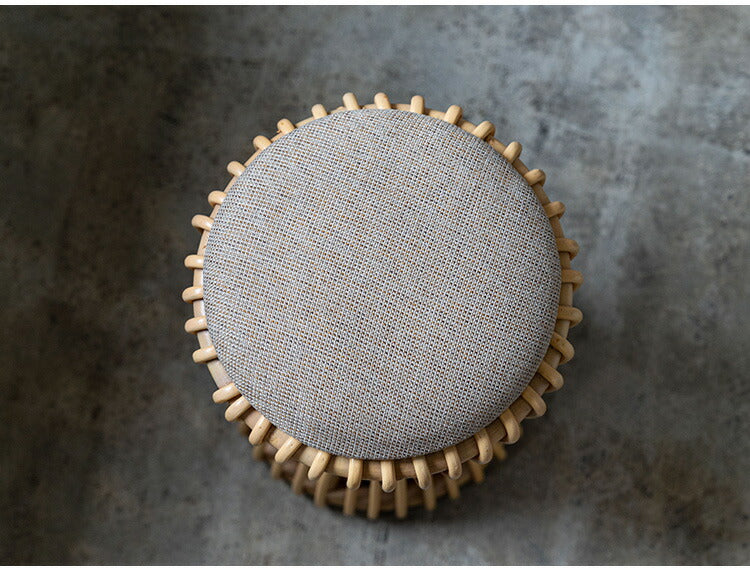 ラウンドスツール GUY-260 東谷 スツール ラタン 籐 円 丸 ラウンド サークル 天然ラタン リゾート 北欧 ナチュラル クッション 高さ40cm 直径30cm 幅30cm 鼓 個性的(代引不可)