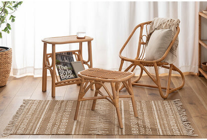 ラタンスツール GUY-261 東谷 スツール ラタン 籐 円 丸 ラウンド サークル 天然ラタン リゾート 北欧 ナチュラル クッション 高さ40cm 直径30cm 幅30cm 鼓 個性的(代引不可)