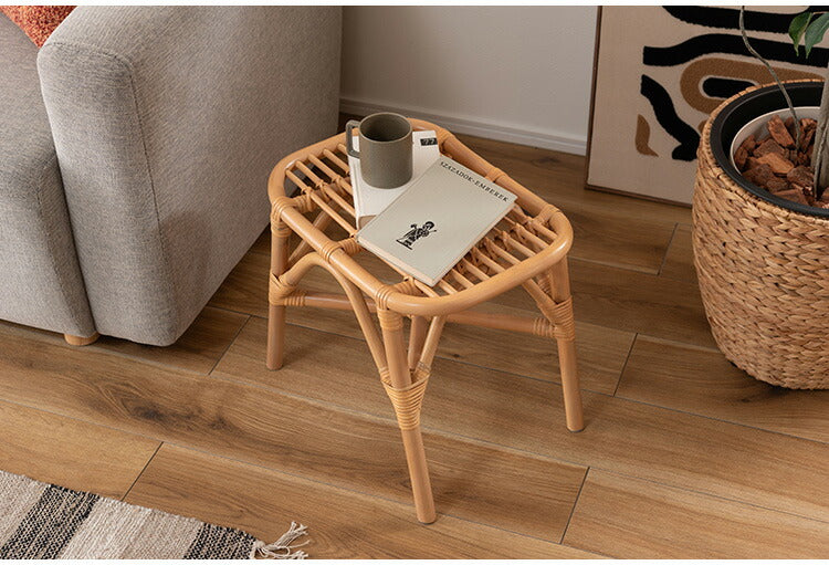 ラタンスツール GUY-261 東谷 スツール ラタン 籐 円 丸 ラウンド サークル 天然ラタン リゾート 北欧 ナチュラル クッション 高さ40cm 直径30cm 幅30cm 鼓 個性的(代引不可)