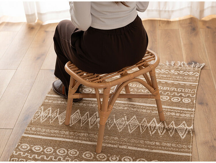 ラタンスツール GUY-261 東谷 スツール ラタン 籐 円 丸 ラウンド サークル 天然ラタン リゾート 北欧 ナチュラル クッション 高さ40cm 直径30cm 幅30cm 鼓 個性的(代引不可)