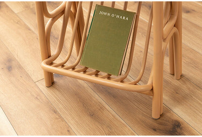 マガジンラック付きサイドテーブル GUY-262 東谷 サイドテーブル 収納 北欧 木製 高さ50cm テーブル 机 ラタン 籐 天然ラタン 軽量 軽い ナチュラル ベージュ リゾート マガジンラック 本棚(代引不可)