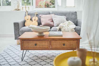 ローテーブル センターテーブル 幅100cm 高さ 40cm 収納付き 収納 引き出し ラタン 一人暮らし おしゃれ かわいい チーク材 木製 奥行 50cm リゾート アジアン ナチュラル オシャレ(代引不可)