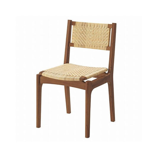 チェア チェアー ダイニングチェア おしゃれ 椅子 イス いす アームレス 肘なし 背もたれ ラタン 籐 天然木 木製 オールシーズン ダイニング リビング 腰掛 シンプル 座面高 45cm(代引不可)