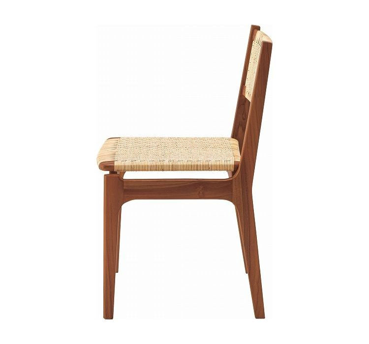 チェア チェアー ダイニングチェア おしゃれ 椅子 イス いす アームレス 肘なし 背もたれ ラタン 籐 天然木 木製 オールシーズン ダイニング リビング 腰掛 シンプル 座面高 45cm(代引不可)