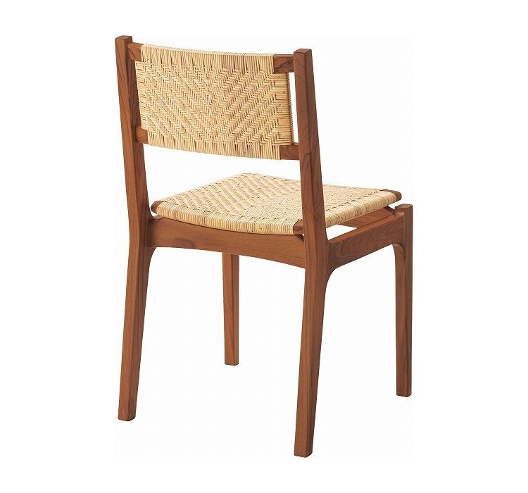 チェア チェアー ダイニングチェア おしゃれ 椅子 イス いす アームレス 肘なし 背もたれ ラタン 籐 天然木 木製 オールシーズン ダイニング リビング 腰掛 シンプル 座面高 45cm(代引不可)