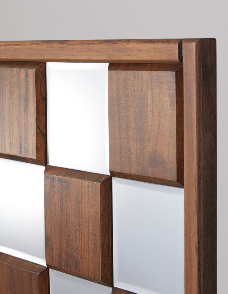 ミラー 姿見鏡 ウォールミラー 約幅66cm ブラウン 木製 5mm飛散防止ミラー 完成品 リビング ベッドルーム 寝室 インテリア家具 インテリア(代引不可)