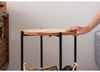 バスケット付きサイドテーブル テーブル バスケット付き 収納 机 サイドテーブル ラタン 籐 スチール 天板 ソファサイド ベッドサイド 新生活 コンパクト 省スペース インテリア 北欧(代引不可)