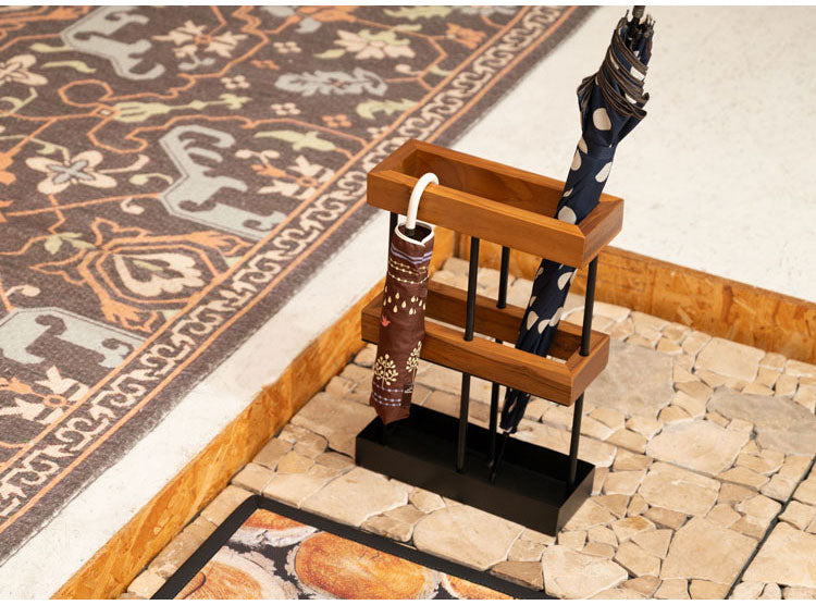 傘立て スタンド 省スペース 天然木 スチール 長方形 アンブレラ 玄関 シンプル おしゃれ インテリア かわいい 北欧 エントランス アイアン アンティーク モダン 雨(代引不可)