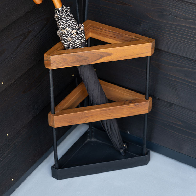 傘立て スタンド 省スペース 天然木 スチール 三角 アンブレラ 玄関 シンプル おしゃれ インテリア かわいい 北欧 エントランス アイアン アンティーク モダン 雨(代引不可)