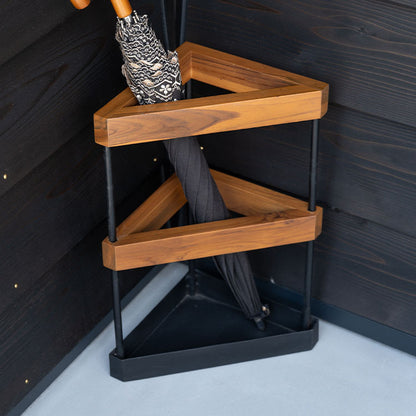 傘立て スタンド 省スペース 天然木 スチール 三角 アンブレラ 玄関 シンプル おしゃれ インテリア かわいい 北欧 エントランス アイアン アンティーク モダン 雨(代引不可)