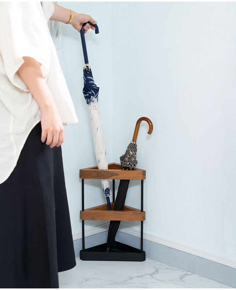 傘立て スタンド 省スペース 天然木 スチール 三角 アンブレラ 玄関 シンプル おしゃれ インテリア かわいい 北欧 エントランス アイアン アンティーク モダン 雨(代引不可)