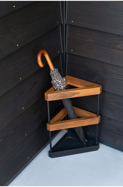 傘立て スタンド 省スペース 天然木 スチール 三角 アンブレラ 玄関 シンプル おしゃれ インテリア かわいい 北欧 エントランス アイアン アンティーク モダン 雨(代引不可)