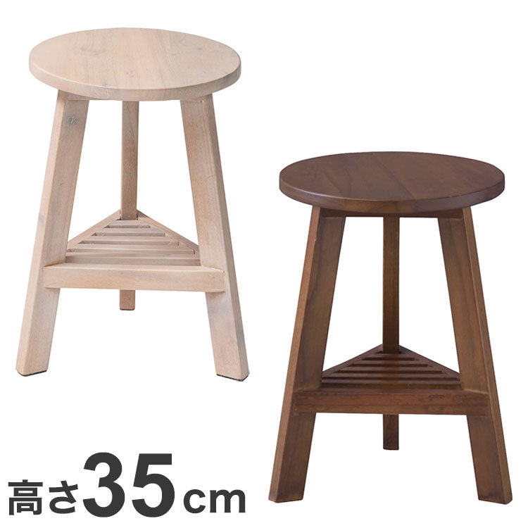 プランターベース おしゃれ 花台 木製 丸型 円形 棚付き 北欧 ガーデニング 室内 ブラウン ホワイト 軽量 かわいい(代引不可)