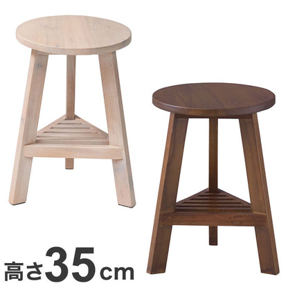 プランターベース おしゃれ 花台 木製 丸型 円形 棚付き 北欧 ガーデニング 室内 ブラウン ホワイト 軽量 かわいい(代引不可)