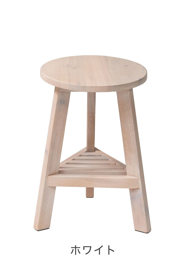 プランターベース おしゃれ 花台 木製 丸型 円形 棚付き 北欧 ガーデニング 室内 ブラウン ホワイト 軽量 かわいい(代引不可)