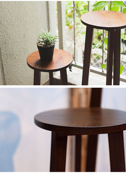 プランターベース おしゃれ 花台 木製 丸型 円形 棚付き 北欧 ガーデニング 室内 ブラウン ホワイト 軽量 かわいい(代引不可)