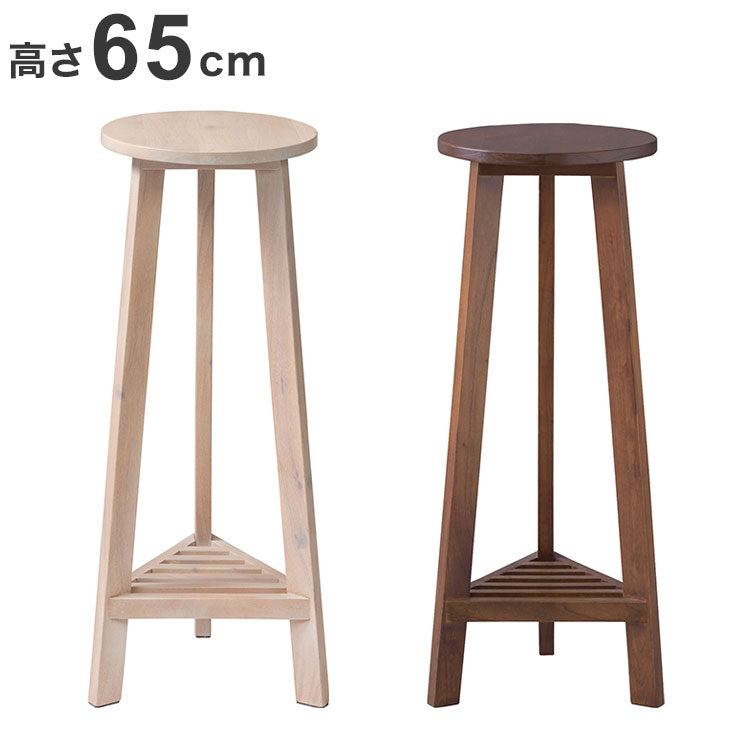 プランターベース おしゃれ 花台 木製 丸型 円形 棚付き 北欧 ガーデニング 室内 ブラウン ホワイト 軽量 かわいい(代引不可)