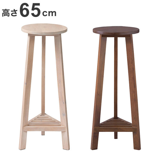 プランターベース おしゃれ 花台 木製 丸型 円形 棚付き 北欧 ガーデニング 室内 ブラウン ホワイト 軽量 かわいい(代引不可)