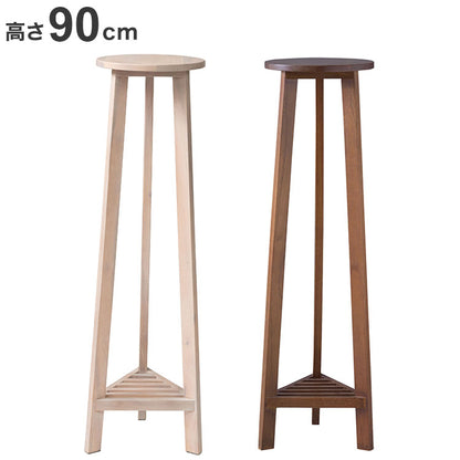 プランターベース おしゃれ 花台 木製 丸型 円形 棚付き 北欧 ガーデニング 室内 ブラウン ホワイト 軽量 かわいい(代引不可)