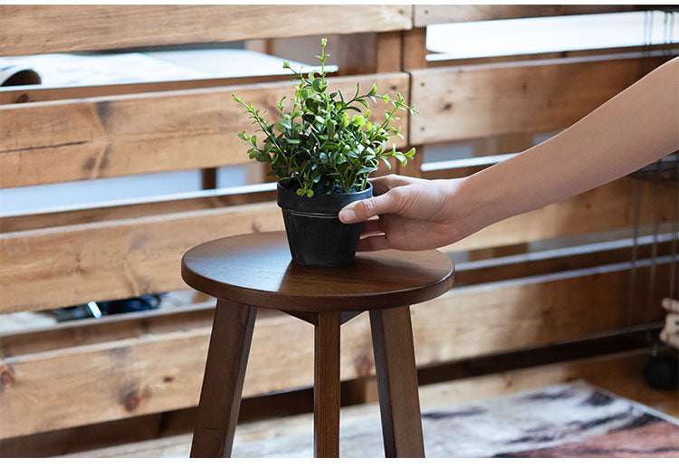 プランターベース おしゃれ 花台 木製 丸型 円形 棚付き 北欧 ガーデニング 室内 ブラウン ホワイト 軽量 かわいい(代引不可)