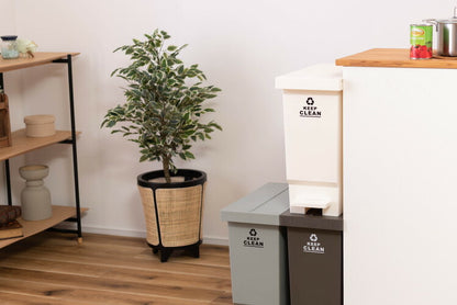 プランターカバー プランター カバー 植物 ラタン 藤 天然木 ミンディ ラウンド 丸 脚付き ブラック 黒 ナチュラル モダン アジアン リゾート シンプル おしゃれ 新生活(代引不可)