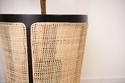 プランターカバー プランター カバー 植物 ラタン 藤 天然木 ミンディ ラウンド 丸 脚付き ブラック 黒 ナチュラル モダン アジアン リゾート シンプル おしゃれ 新生活(代引不可)